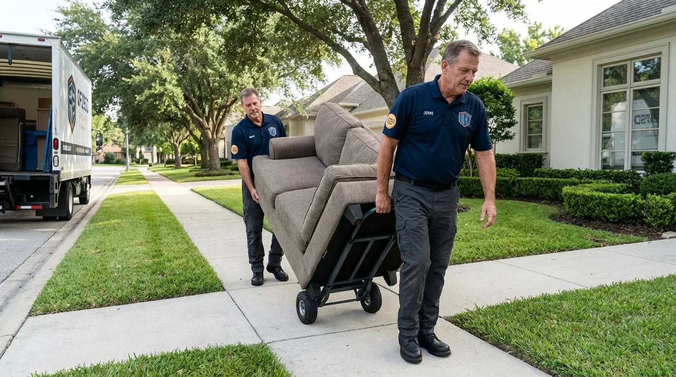 Local residential moving crew loading furniture in Mount Holly Springs, PA